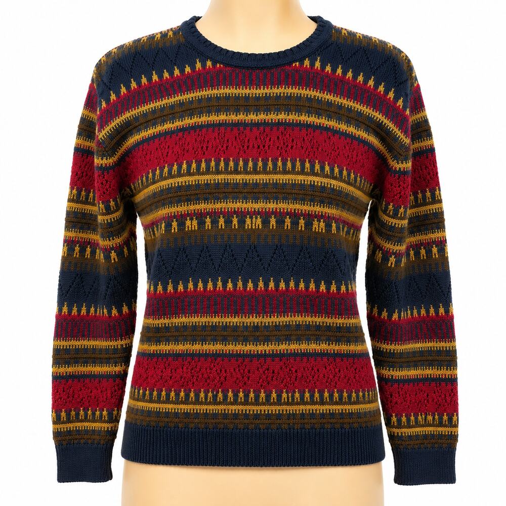 Liz Claiborne Petite Collection Fair Isle Knit Sweater Women's Petite Small - Picture 1 of 11